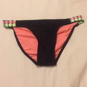 Black multi color bikini bottom NWT